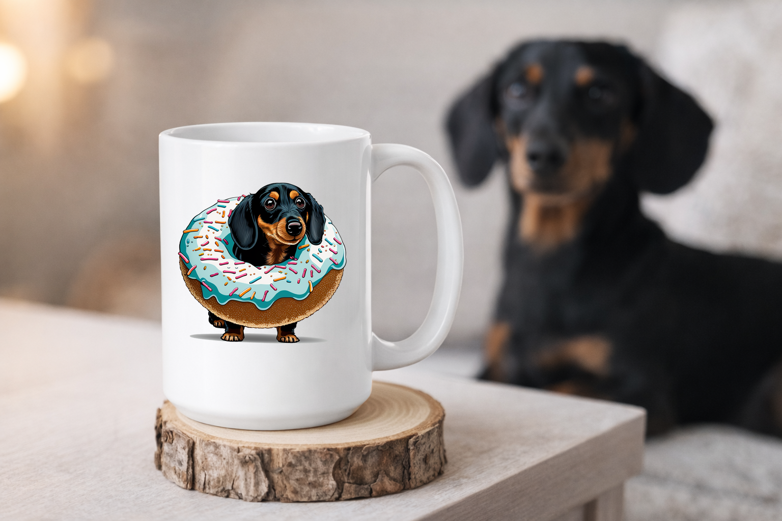 Donut Dachshund 15oz Coffee Mug